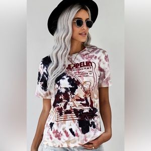 Tie dye Vintage inspired Led Zeppelin tour Loosefitting Tee | size Medium